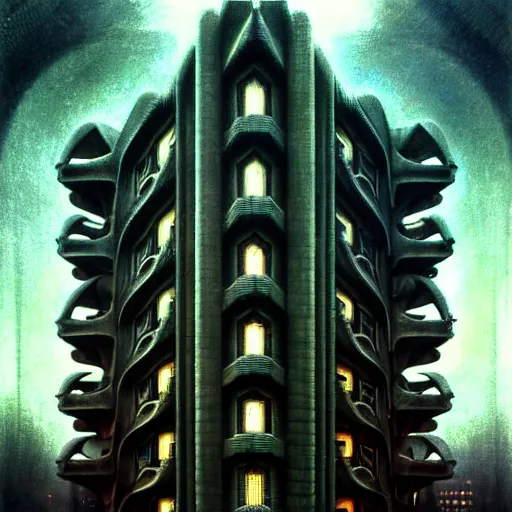 Image similar to extremely psychedelic beautiful brutalist architecture infected by night. intricate, elegant, highly detailed, extremely lifelike photorealistic digital painting, artstation. steichen, gaston bussiere, tom bagshaw, brutalist cyberpunk alphonse mucha. elegant minimalism. anatomically correct. sharp focus. white. surreal lush cosmic hallucination