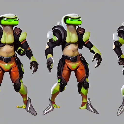 Image similar to geico gecko overwatch hero concept design, trending on artstation