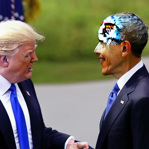 Image similar to Donald Trump and Obama get married