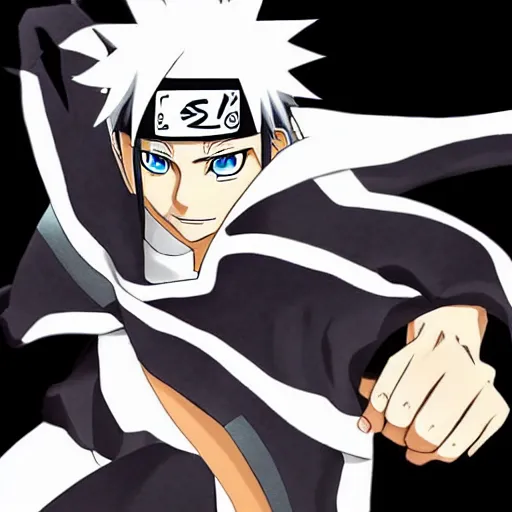 Prompt: Bleach x Naruto crossover character, anime, very very trending, HD Postured Character Art