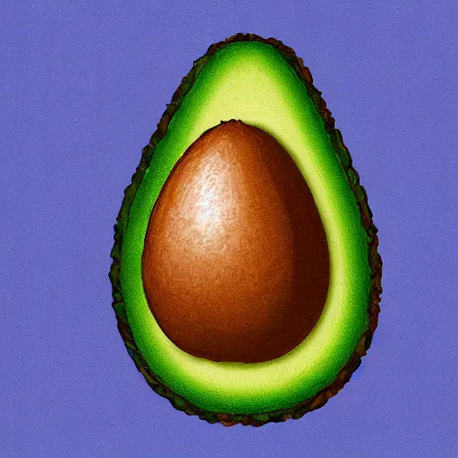 Image similar to the avocado pit is the portrait of bob ross