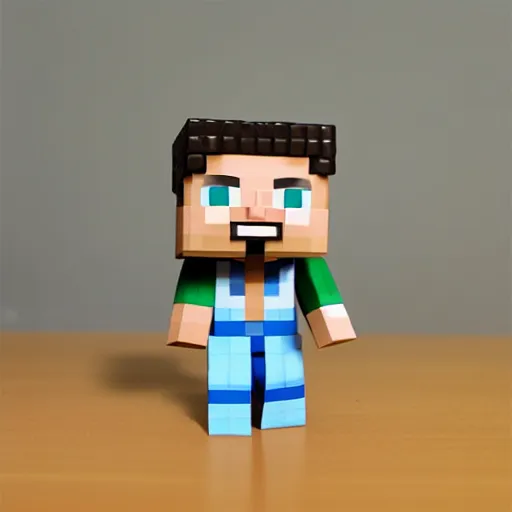 full body 3d render of minecraft steve as a funko pop