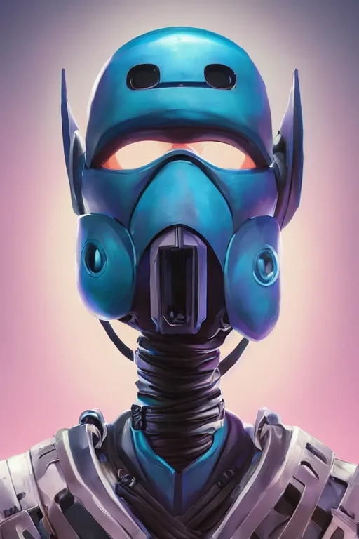 Image similar to epic mask helmet robot ninja portrait stylized as fornite style game design fanart by concept artist gervasio canda, behance hd by jesper ejsing, by rhads, makoto shinkai and lois van baarle, ilya kuvshinov, rossdraws global illumination radiating a glowing aura global illumination ray tracing hdr render in unreal engine 5