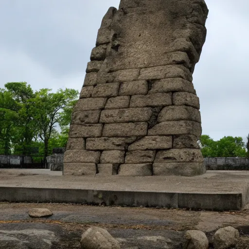 Image similar to ancient monument to Pikachu