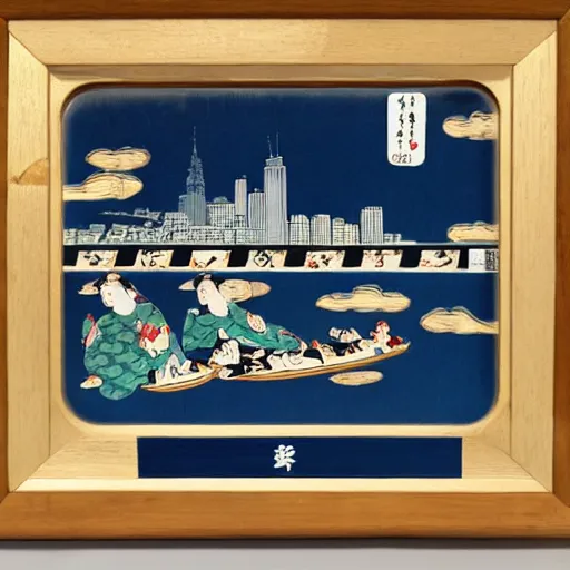 Image similar to new york in the style of ukiyo - e