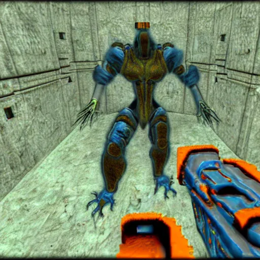 Image similar to photography of a monster from the game quake ii