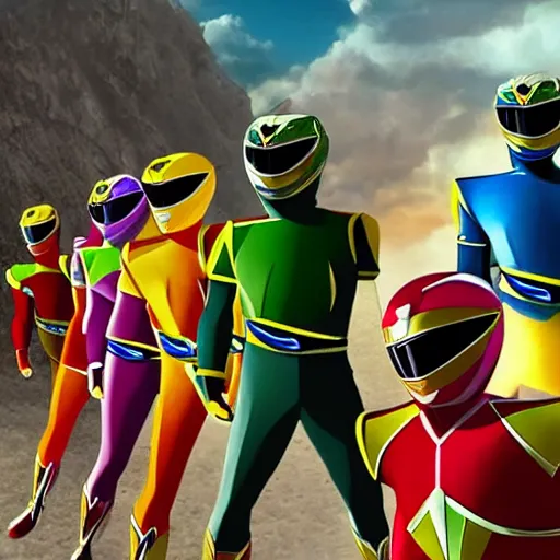 Image similar to The secret seventh power ranger, digital animation movie still photography from the show Power Rangers New Generation, Pixar studio