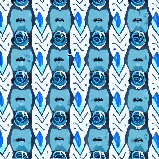 Prompt: graphic design circle patterns shades of blue to make frogs in the style of bauhaus