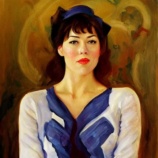 Prompt: mary elizabeth winstead as nikki swango, painted by zinaida serebriakova