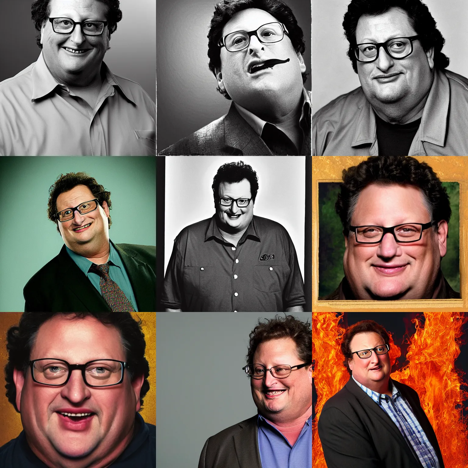 Prompt: Wayne Knight in hell, portrait photograph