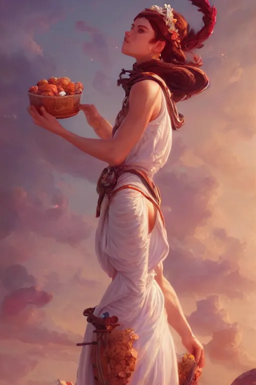 Image similar to goddess of the sweet land, highly detailed, digital painting, artstation, concept art, smooth, sharp focus, illustration, unreal engine 5, 8 k, art by artgerm and greg rutkowski and edgar maxence