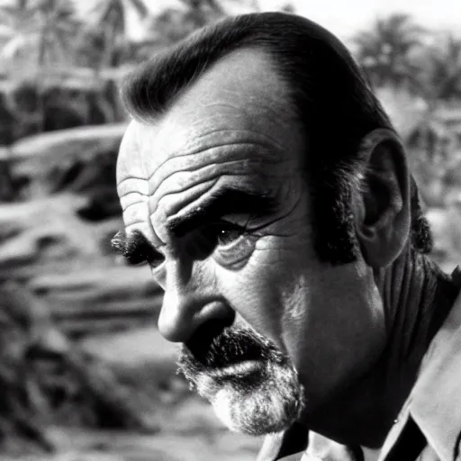 Prompt: sean connery in the bridge on the river kwai, 8 k detail