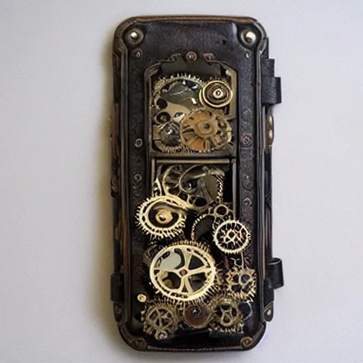 Prompt: steampunk cellphone