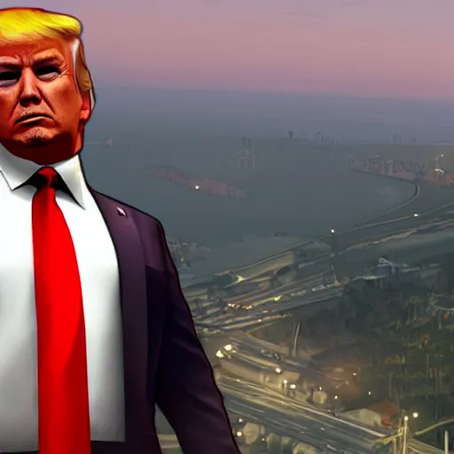 Image similar to Donald Trump as a playable character in GTA screenshot
