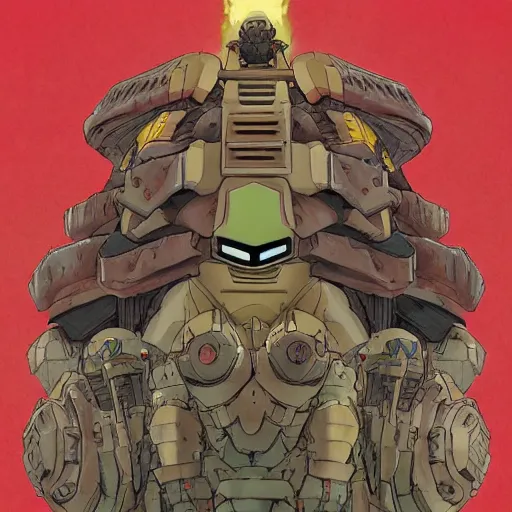 Image similar to the doomslayer, art by studio ghibli symmetry!!