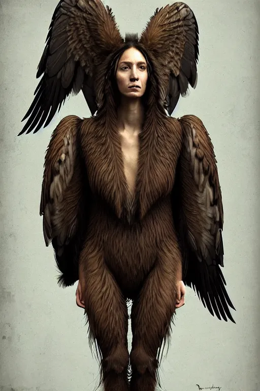 Prompt: epic professional digital art of female human - eagle hybrid animal, sitting and wearing human air force jumpsuit, humanoid feathered head, eagle beak, by reyna rochin, ignacio fernandez rios, leesha hannigan, wayne haag, artstation, cgsociety, epic, much wow, much detail, gorgeous, detailed, cinematic, masterpiece