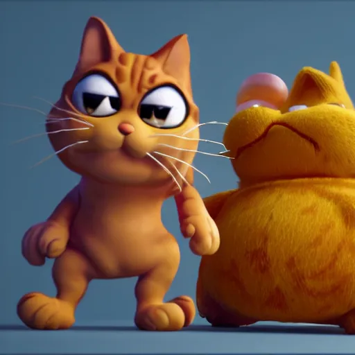 Image similar to garfield as final fantasy boss, garfield the cat as a boss in the video game final fantasy, 3 d render, unreal engine, path tracing