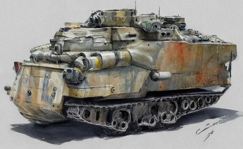 Prompt: concept art of a tank truck, pinterest, artstation trending, behance, watercolor, by coby whitmore, silver, laser light,