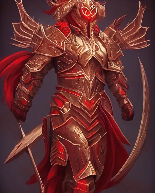 Image similar to paladin red, fantasy art, trending on artstation