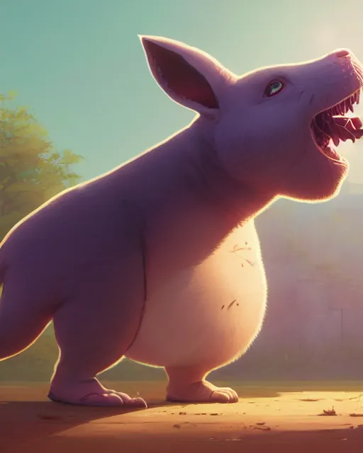 Prompt: highly detailed vfx portrait of a cute, happy big chungus, shooting two mac - 1 0 s, stephen bliss, unreal engine, greg rutkowski, loish, rhads, beeple, makoto shinkai and lois van baarle, ilya kuvshinov, rossdraws, tom bagshaw, global illumination, detailed and intricate environment