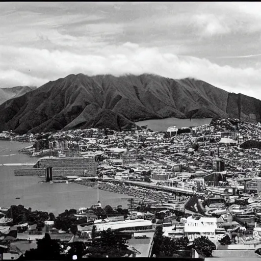 Prompt: Wellington, New Zealand before deforestation