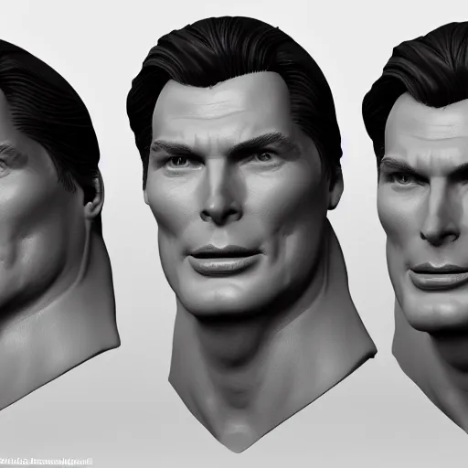 Prompt: 3 d model of christopher reeve, zbrush, tutorial, trending on artstation, hyper detailed, 8 0. lv