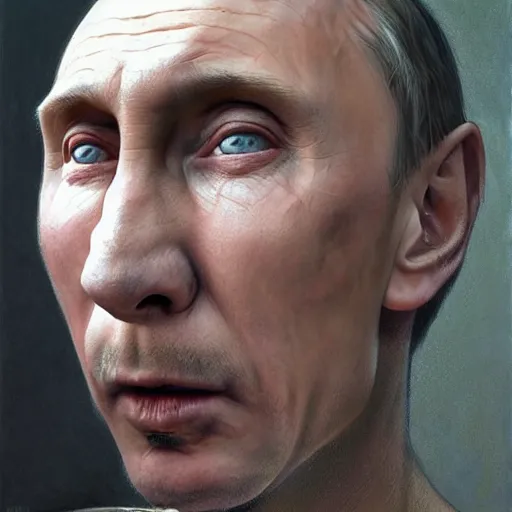 Prompt: a portrait of vladimir putin's, eating worms from toilet, macabre, horror, by donato giancola and greg rutkowski and wayne barlow and zdzisław beksinski, realistic face, visible face, digital art, artstation, symmetry