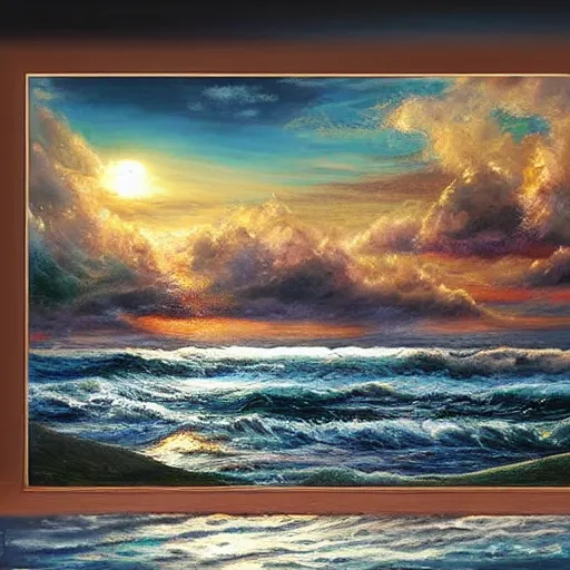 Prompt: epic scene seascape, by top seascape artist