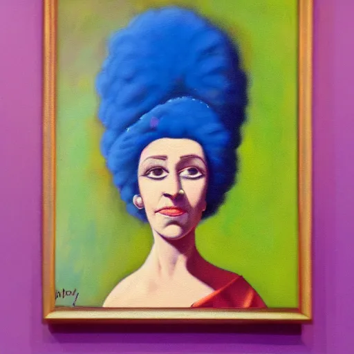 Image similar to marge simpson caucasian dmt historical oil painting
