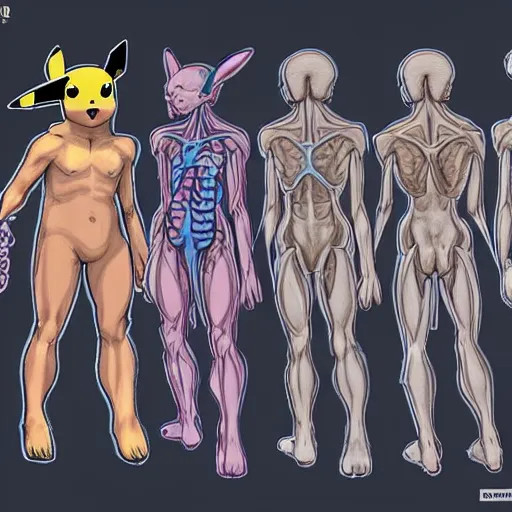 Prompt: Pikachu anatomy chart, detailed, scientific