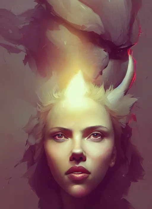 Prompt: a beautiful portrait of scarlett johansson mixed with lion. character design by cory loftis, fenghua zhong, ryohei hase, ismail inceoglu and ruan jia. volumetric light, detailed, rendered in octane