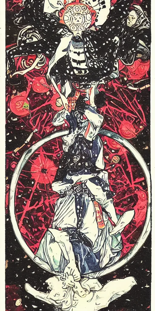 Image similar to balanced Wheel of Fortune tarot card by Koyoharu Gotouge