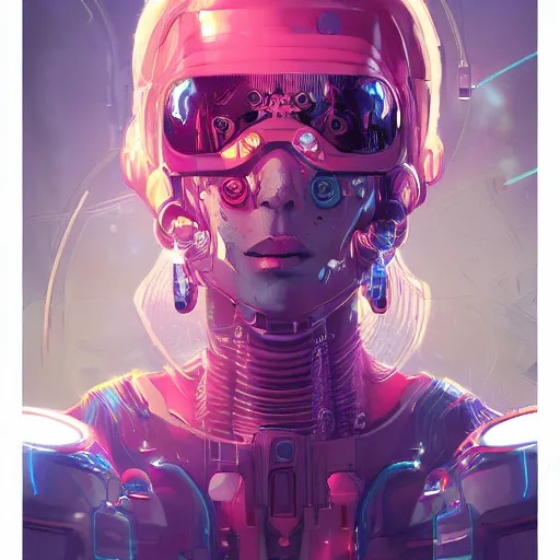 Prompt: comic book illustration, a portrait of a cybernetic raver girl, cyberpunk concept art by josan gonzales and wlop, highly detailed, intricate, sci-fi, sharp focus, Trending on Artstation HQ, deviantart