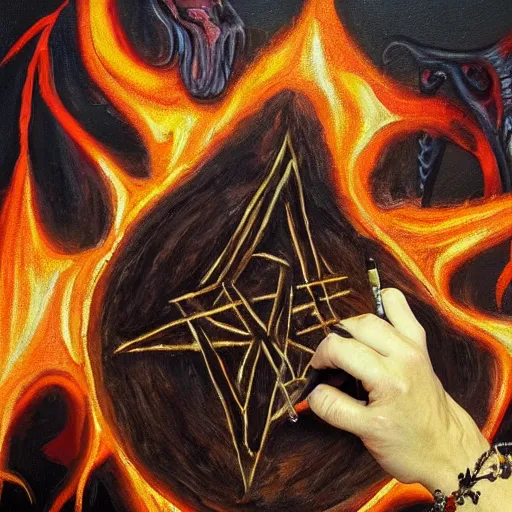 a photo of a artist drawing an satanic ritual on | Stable Diffusion ...