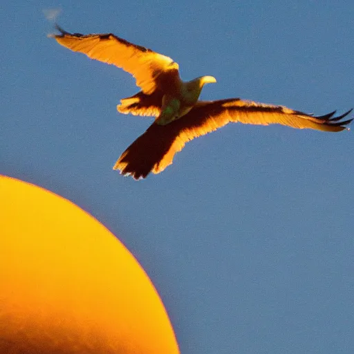 Image similar to icarus flying too close to the sun