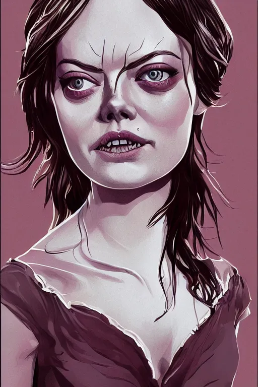 Image similar to emma stone in sleepy hollow, full body, big two toned eyes, teeth gritted, horror, intricate details, cinematic, epic, realistic, anatomy, tomer hanuka, uplight, artstation, photorealistic, scary