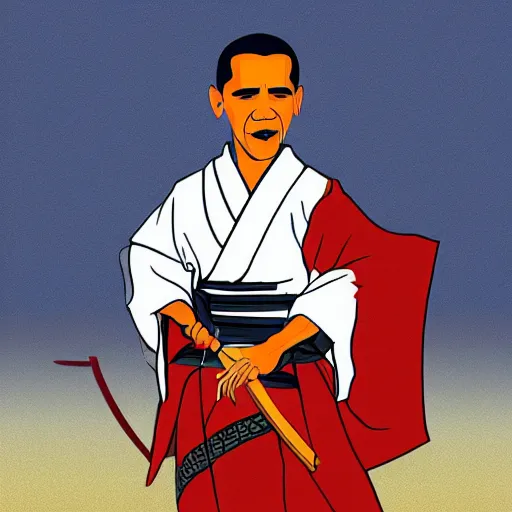 Image similar to obama as a samurai