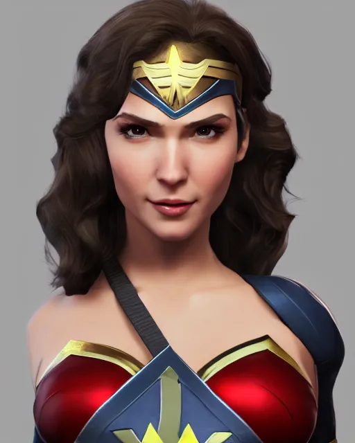 Prompt: stylish cute wonderwoman portrait hd sharp 3d model vray render with mix of gal Gadot and Linda Carter in Pixar squareenix GTA game anime manga style trending on artstation pixiv skeb