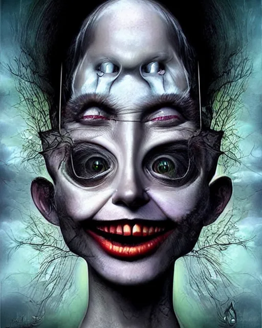 Image similar to halloween witch theme surrealist art in the styles of igor morski, jim warren, and a tim burton film, intricate, hyperrealistic, accurate facial details, profile picture with chromakey!!!!! background, milk - bath effect, volumetric lighting