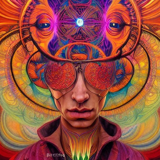 Image similar to psychedelic ayahuasca artwork of esao andrews frank xavier leyendecker, energy body, sacred geometry, esoteric art, divinity detailed, saturated colors,