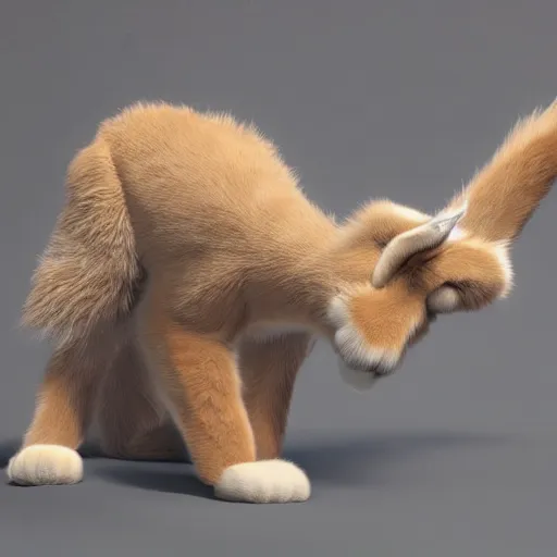 Image similar to cute fluffy caracal playing fluffy guitar, fully detailed, high quality , 4k , octane render , soft light , masterpiece