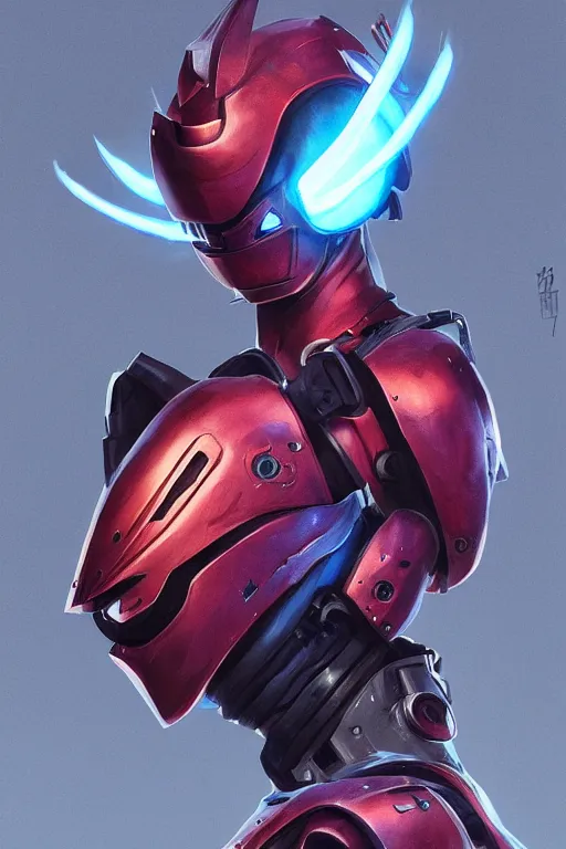 Image similar to epic mask helmet robot ninja portrait stylized as fornite style game design fanart by concept artist gervasio canda, behance hd by jesper ejsing, by rhads, makoto shinkai and lois van baarle, ilya kuvshinov, rossdraws global illumination radiating a glowing aura global illumination ray tracing hdr render in unreal engine 5