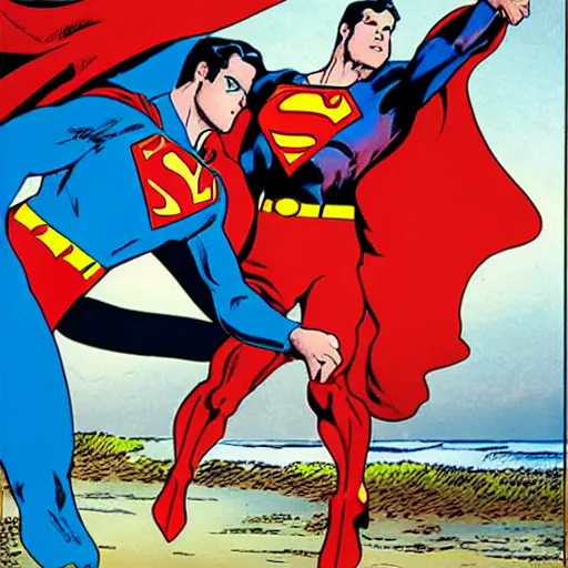 Prompt: Superman stripped by a Sea Swirl