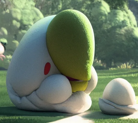 Image similar to yoshi laying a big stinky egg