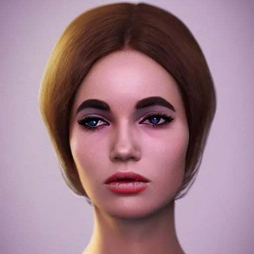 Prompt: a woman with 1 9 6 0 s!!!!! makeup!!!!!, detailed facial features, golden ratio, centered, photorealistic photography, photorealism, cinematic photography, fisheye!!!!! lens, artstation, cgsociety contest winner, vignette
