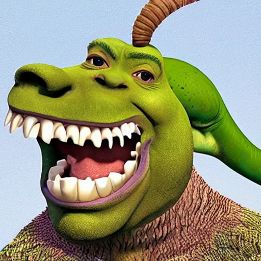 Image similar to shrek dinosaur