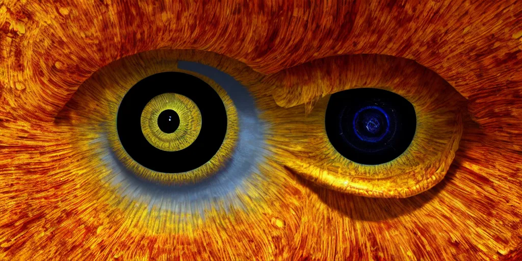 Prompt: Giant eye at the center of the universe, golden spiraling iris, black pupil, unreal octane render, trending on artstation, highly detailed, epic composition, 8k UHD