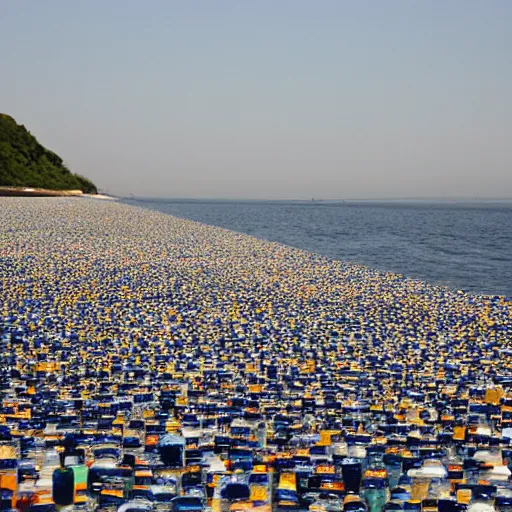 Image similar to sea with million bottles