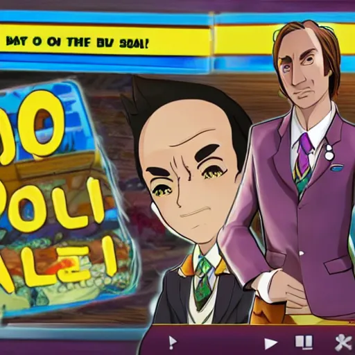 Image similar to screenshot of saul goodman in doki doki literature club