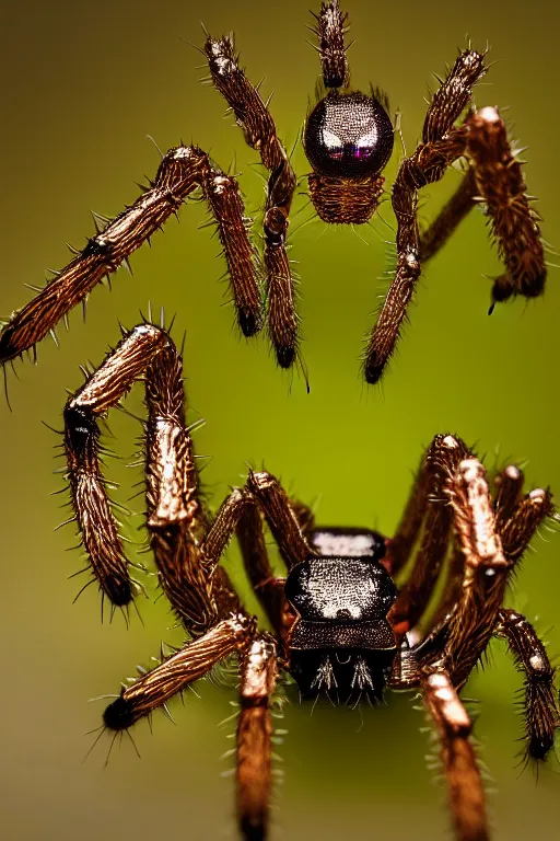 Prompt: high quality macro photo biomechanic gelatinous spiders! gorgeous highly detailed hannah yata elson peter cinematic green lighting high quality low angle hd 8k sharp shallow depth of field